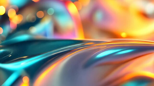 Abstract Shimmering Lights: A captivating abstract image with swirling iridescent colors. The mesmerizing play of light and shade creates a dynamic and evocative visual experience.