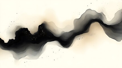 Obraz premium Abstract Black and Beige Wave Form Design