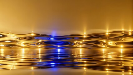 Abstract Gold and Blue Light Reflections