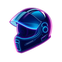 Fototapeta premium Helmet holographic 3D icon. neon symbol vector illustration isolated on white background. Generative AI