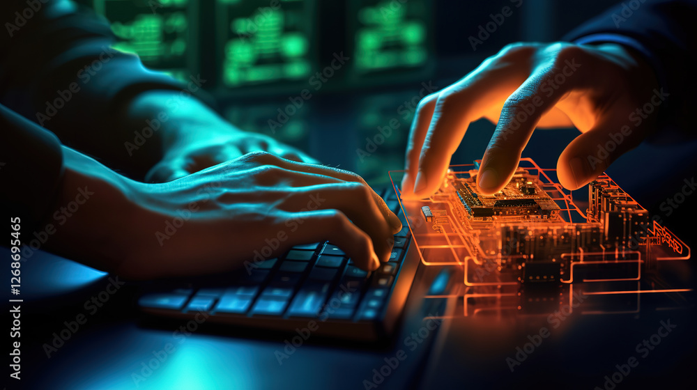 Poster online privacy and data security: it expert defending against hackers