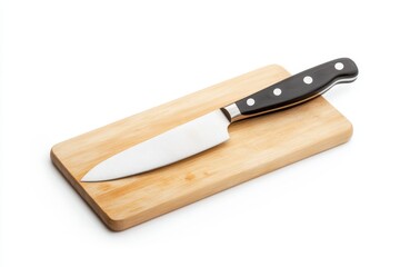 Chef's knife skillfully chopping fresh vegetables on a wooden cutting board, showcasing culinary precision and vibrant colors