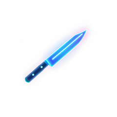 Knife holographic 3D icon. neon symbol vector illustration isolated on white background. Generative AI