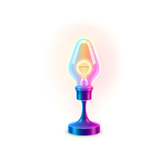 Lamp holographic 3D icon. neon symbol vector illustration isolated on white background. Generative AI