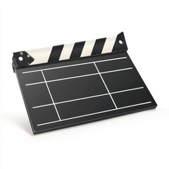 Fototapeta premium Classic film clapperboard graphic, vintage movie element, flat vector design, ideal for cinema-themed projects and creative media.
