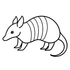 Modern Armadillo Outline Illustration
