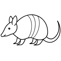 Modern Armadillo Outline Illustration