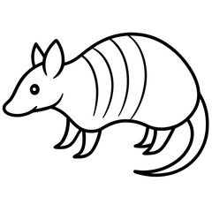 Modern Armadillo Outline Illustration