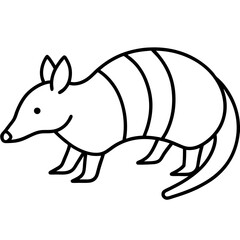 Modern Armadillo Outline Illustration