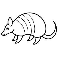 Modern Armadillo Outline Illustration