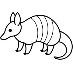 Modern Armadillo Outline Illustration