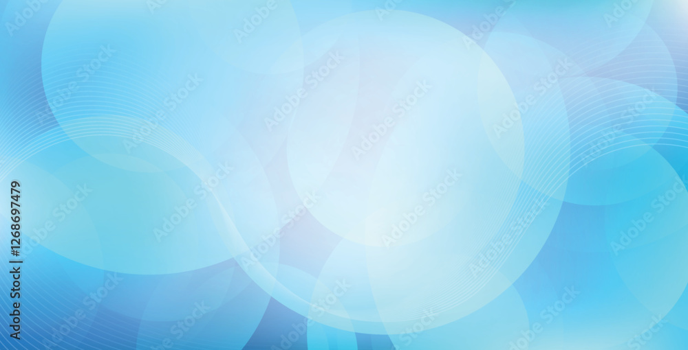 Poster blue abstract background with elements of circular lines and circles. geometric striped digital tech
