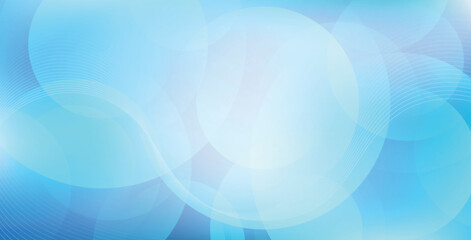 Blue abstract background with elements of circular lines and circles. Geometric striped digital tech design.