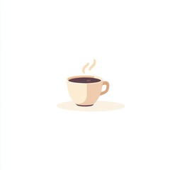 Fototapeta premium Steaming Coffee Cup Illustration, inviting warmth, rich aroma, cozy atmosphere, perfect for morning rituals, comforting beverage experience