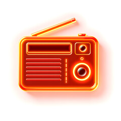 Radio holographic 3D icon. neon symbol vector illustration isolated on white background. Generative AI