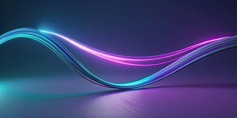 Abstract Glowing Wave Lines