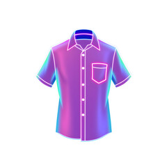 Shirt holographic 3D icon. neon symbol vector illustration isolated on white background. Generative AI