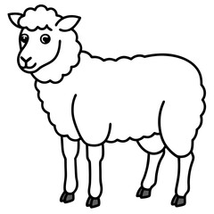 Modern Sheep Outline Artwork