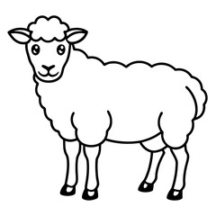 Modern Sheep Outline Artwork