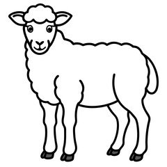 Modern Sheep Outline Artwork
