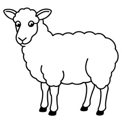 Modern Sheep Outline Artwork