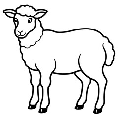 Modern Sheep Outline Artwork