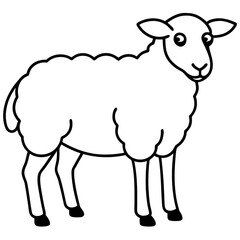 Modern Sheep Outline Artwork