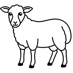 Modern Sheep Outline Artwork