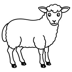 Modern Sheep Outline Artwork