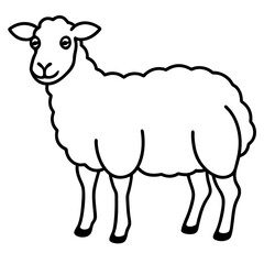 Modern Sheep Outline Artwork