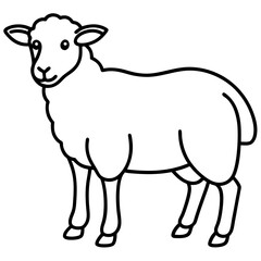 Modern Sheep Outline Artwork
