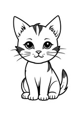 Obraz premium Cat is sitting on a white background