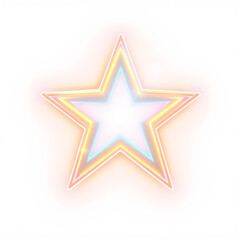 Obraz premium Star holographic 3D icon. neon symbol vector illustration isolated on white background. Generative AI