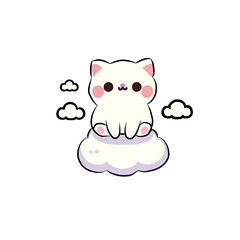 Cat sitting on a cloud