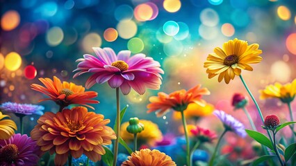 Fototapeta premium Abstract Colorful Flower Background Bokeh - Vibrant Floral Photography