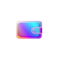 Wallet holographic 3D icon. neon symbol vector illustration isolated on white background. Generative AI