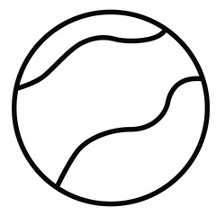 Cute cartoon hand drawn vector Tennis ball outline.