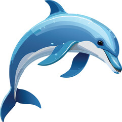 Dolphin isolated on a transparent or white background, vector illustration
