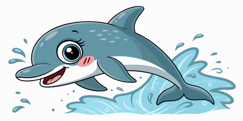 A vector illustration of a cute whale