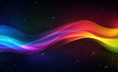 abstract space background A gradient background with colorful curves, rainbow-colored waves, a starry sky, a dark blue and black background, an Apple macOS-style wallpaper, Apple icons