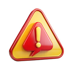 3D Rendered Warning Sign with Exclamation Mark