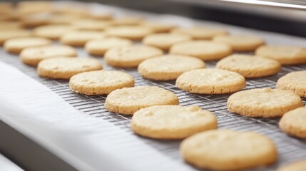 Freshly Baked Sugar Cookies Cooling On A Wire Rack. Perfect For Baking, Desserts, And Holiday Themes.