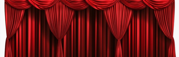 Majestic Red Velvet Curtain Draped, Stage, Theater, Background Curtain, Stage Design