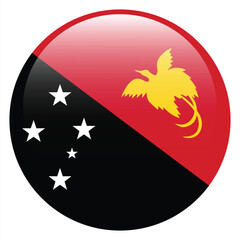 Papua New Guinea flag. Papua New Guinea circle flag logo icon computer vector illustration design