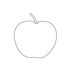 Single  apple line art  illustration