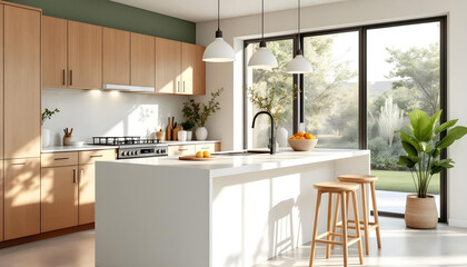 modern kitchen, morning light