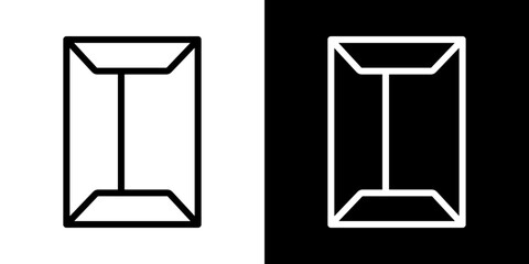 Document envelope icons vectors set in stroke line style.