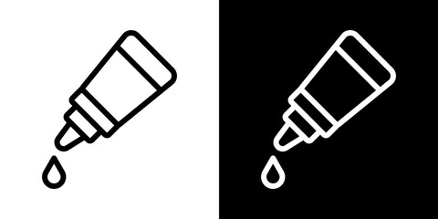 Eye drop icons vectors set in stroke line style.