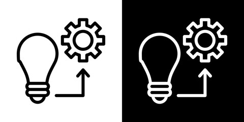 Implementation icons vectors set in stroke line style.
