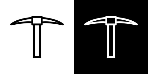 Pick axe icons vectors set in stroke line style.